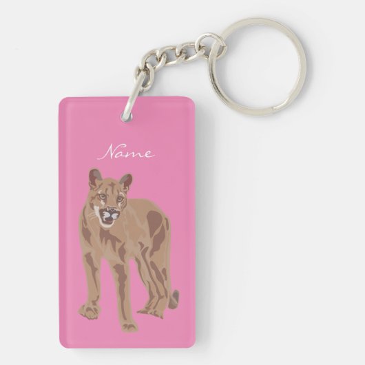 Cougar Puma Mountain Lion Thunder_Cove Sleutelhanger (achterkant)