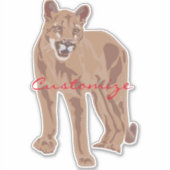 Cougar Puma Mountain Lion Thunder_Cove Sticker (Voorkant)
