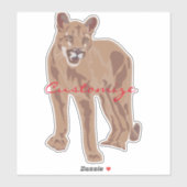 Cougar Puma Mountain Lion Thunder_Cove Sticker (Vel)