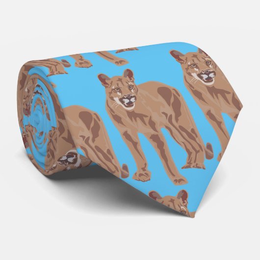 Cougar Puma Mountain Lion Thunder_Cove Stropdas (Opgerold)