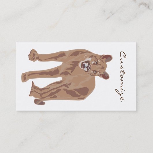 Cougar Puma Mountain Lion Thunder_Cove Visitekaartje (Achterkant)