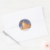 Cougar Resting Ronde Sticker (Envelop)
