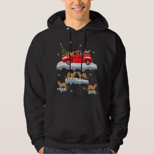Cougar Rijden Kerstboom Rode Vrachtwagen Cougar Ch Hoodie