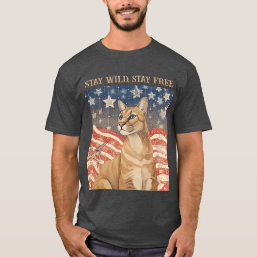 Cougar sterren en strepen t-shirt (Voorkant)
