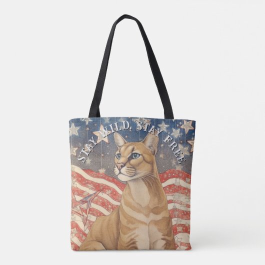 Cougar sterren en strepen tote bag (Achterkant)