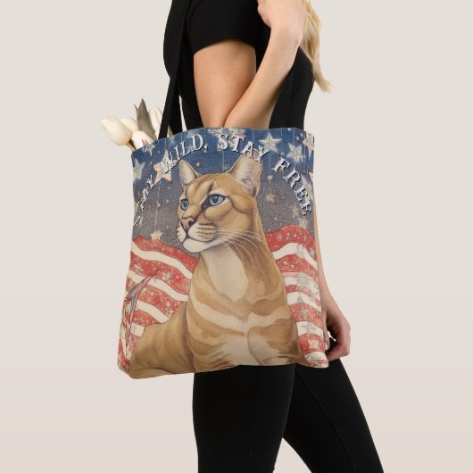 Cougar sterren en strepen tote bag (Dichtbij)