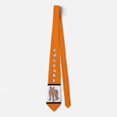 Cougar Team Mascot Football Basketball Baseball Stropdas (Voorkant)