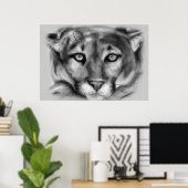 Cougar-tekening Poster (Thuiskantoor)