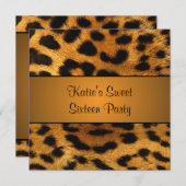 Cougar Tiger Sweet 16 Birthday Party Invitation Kaart (Voorkant / Achterkant)