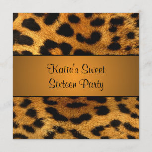 Cougar Tiger Sweet 16 Birthday Party Invitation Kaart