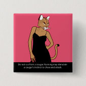 Cougar Vierkante Button 5,1 Cm (Voorkant)