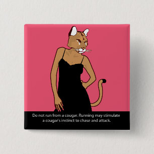 Cougar Vierkante Button 5,1 Cm