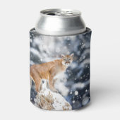 Cougar Winter Bergen Wildlife Portret Blikjeskoeler (Blikje Voorkant)