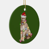 cougar With Hat Lights Christmas Keramisch Ornament (Rechts)