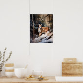 Cougar Woodland Animal Art Print Poster (Keuken)