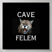 COUGARBeware van de kat - in het Latijn. -geperson Poster (Voorkant)