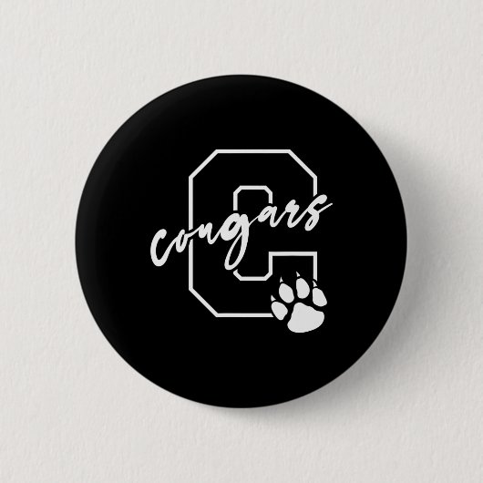 Cougars Bysketbyll Speler Kinder Ronde Button 5,7 Cm (Voorkant)