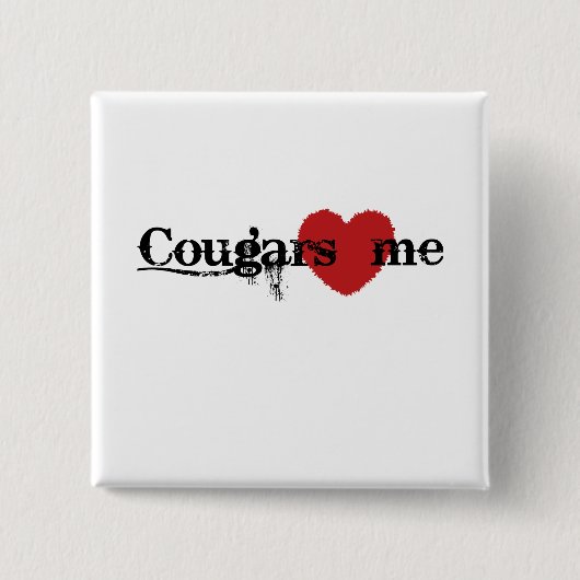 Cougars houden van me vierkante button 5,1 cm (Voorkant)