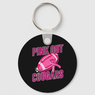Cougars Pink Out Voetbal Aanpak Borstkanker Sleutelhanger