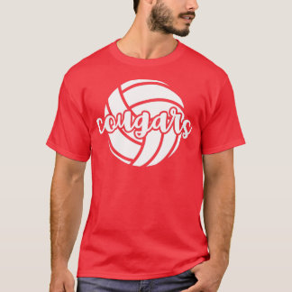 Cougars Volleyball Team Mascot School Spirit Game T-shirt