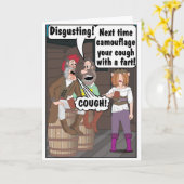 COUGH EN FART JOKE KAART (Gele Bloem)