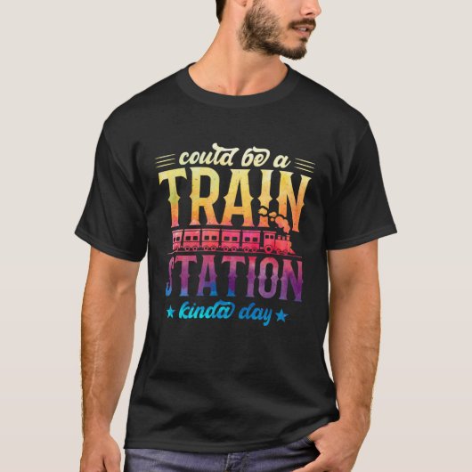 Could Be A Train Station Kinda Day Graphic Tie Dye T-shirt (Voorkant)