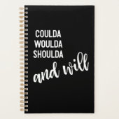 Coulda Woulda Inspirerend Quote Simple Black Planner (Voorkant)