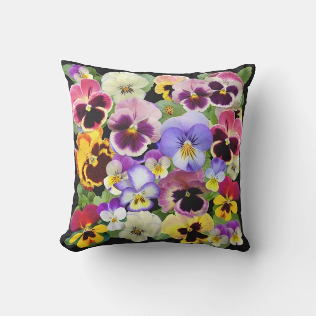Coulurful Pansies Outdoor Pillow Buitenkussen (Voorkant)