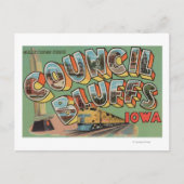 Council Bluffs, Iowa - Large Letter Scenes Briefkaart (Voorkant)