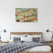 Council Bluffs, Iowa - Large Letter Scenes Canvas Afdruk (Insitu (Slaapkamer))