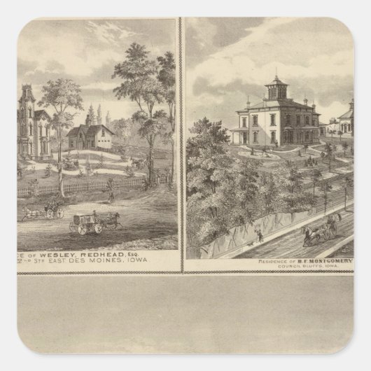 Council Bluffs Vierkante Sticker (Voorkant)