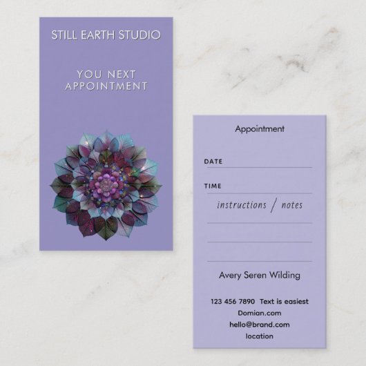 Council of Leaves | Mandala Afsprakenkaartje (Voorkant / Achterkant)