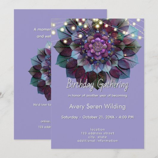 Council of Leaves | Mandala Art P&B Kaart (Voorkant / Achterkant)