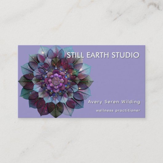 Council of Leaves | Mandala Art P&B Visitekaartje (Voorkant)