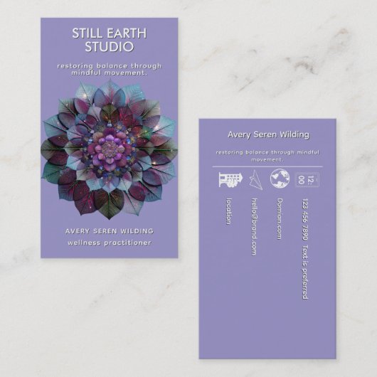 Council of Leaves | Mandala Art P&B Visitekaartje (Voorkant / Achterkant)