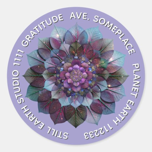 Council of Leaves | Mandala Ronde Sticker (Voorkant)