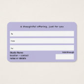 Council of Leaves | Mandala Visitekaartje (Achterkant)