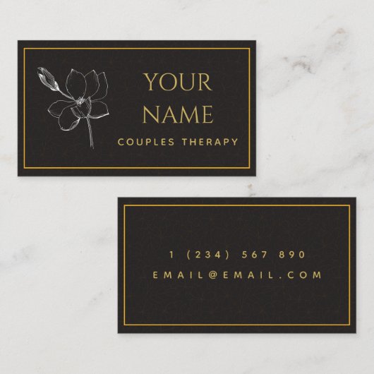 Counseling Drawn Natuur Psychotherapeut Dark Brown Visitekaartje (Voorkant / Achterkant)