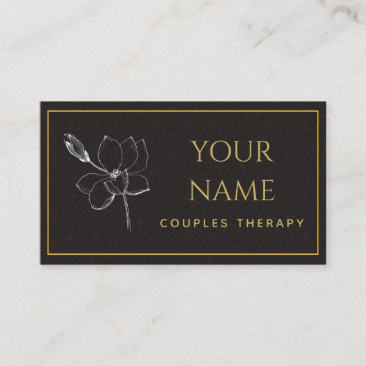 Counseling Drawn Natuur Psychotherapeut Dark Brown Visitekaartje (Voorkant)