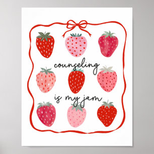 Counseling Is My Jam Aardbei Counselor Geestelijke Poster