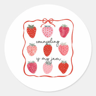 Counseling Is My Jam Aardbei Counselor Geestelijke Ronde Sticker