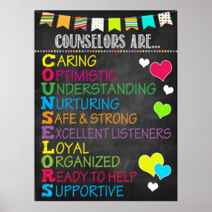 Counselor Acronym Rainbow Poster