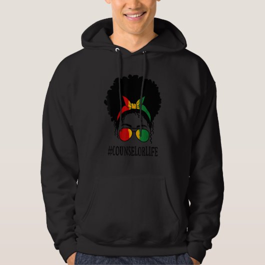 Counselor African Women Messy Bun Black History Mo Hoodie (Voorkant)