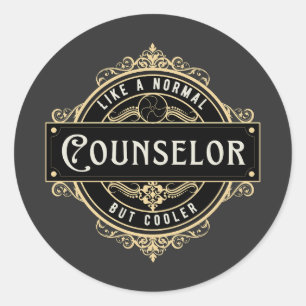 Counselor baan badge waardering ronde sticker