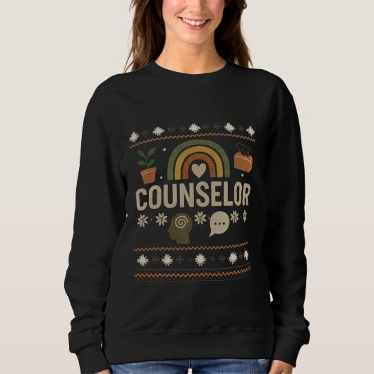 Counselor Christmas Sweater – Festive Holiday Desi (Voorkant)