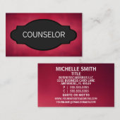 Counselor Elegant Naam Bord Visitekaartje (Voorkant / Achterkant)