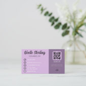 Counselor Lavender Paarse QR Code Foto Visitekaartje (Staand voorkant)