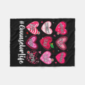 Counselor Life School Counseling Hearts School Val Fleece Deken (Voorkant (Horizontaal))