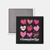 Counselor Life School Counseling Hearts School Val Magneet (Voorkant / Achterkant)