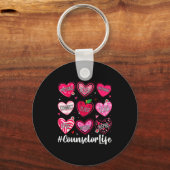 Counselor Life School Counseling Hearts School Val Sleutelhanger (Voorkant)